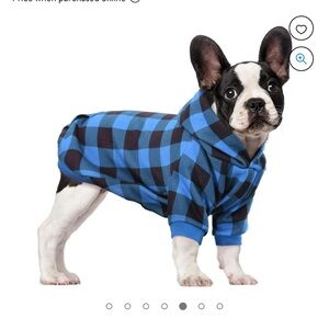 Dog Hoodie Dog Sweaters with Hat, Classic Plaid Dog Warm Jacket Pet Size S
